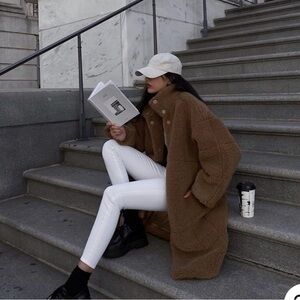 Frame Tan Fleece Coat: Extremely warm!